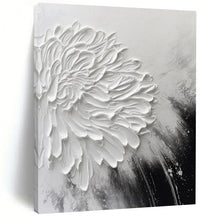 Load image into Gallery viewer, Impasto Abstract Flower Art, Monochromatic White - Toned Painting for Minimalist Bedroom &amp; Serene Meditation Space LargeART2216
