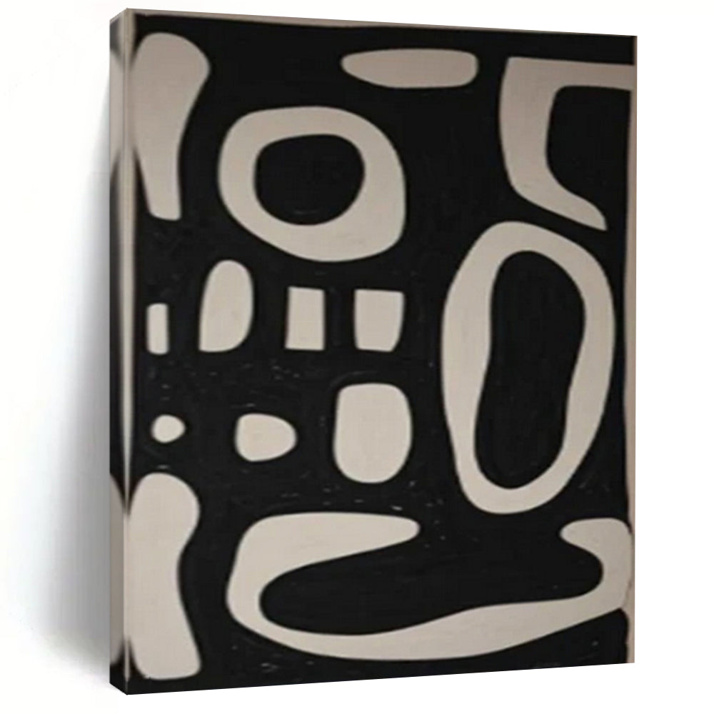 Black & White Organic Shapes Acrylic Art, Perfect for Industrial - Chic Office & Monochrome Bedroom LargeART1075
