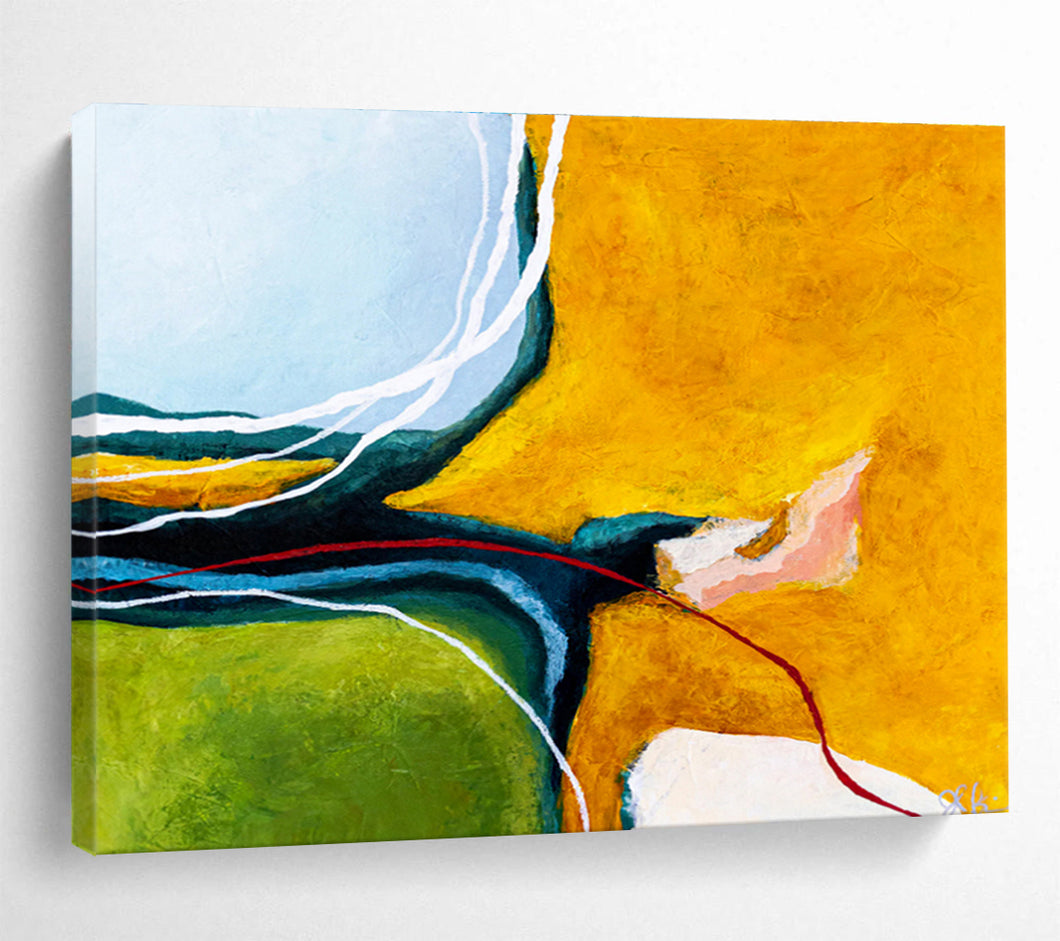 Vibrant Line - Intersect Abstract Painting on Canvas DKH552