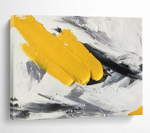 Load image into Gallery viewer, Bold Yellow &amp; Grey Abstract - Energetic Living Room Art LargeART1509
