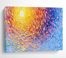 Load image into Gallery viewer, Colorful Sun “Vibrant Vortex” Painting on Canvas, Dynamic Celestial Art DKH881
