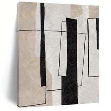 Load image into Gallery viewer, Geometric Black - White Abstract Abstract Canvas Painting, Perfect for Contemporary Office &amp; Art - Inspired Lounge LargeART1135
