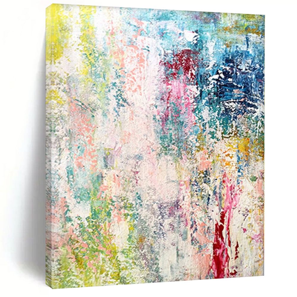 Hand - painted Oversized Pastel - Filled Abstract Dreamscape Acrylic Art for Whimsical Nurseries LargeART0042