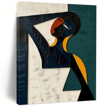 Load image into Gallery viewer, “Cubist Figure in Color Blocks” - Geometric Abstract Portrait on Canvas DKH1466
