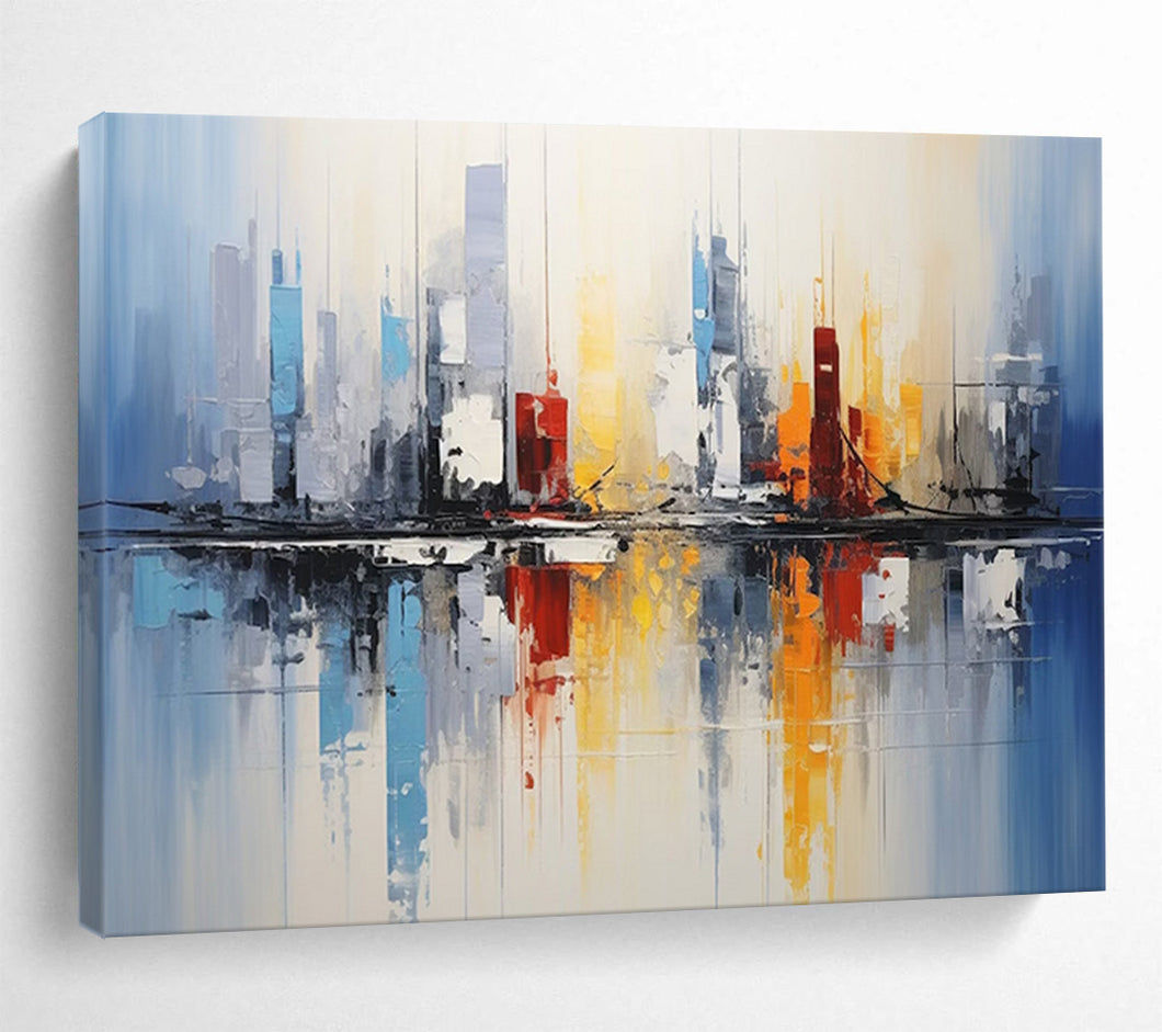 Cityscape Reflection Large - scale acrylic painting DLZ170