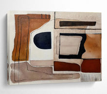 Load image into Gallery viewer, Earth - Toned Geometric Abstract Painting on Canvas - “Desert Shapes” DKH655
