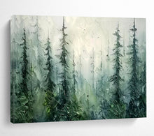 Load image into Gallery viewer, Hand - painted Forest Mist Oil Painting for Creating a Tranquil Atmosphere in Living Room Corners LargeART1600
