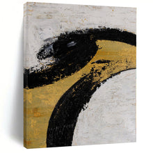 Load image into Gallery viewer, Hand - painted Large - sized Bold Black and Gold Abstract Acrylic Art for Luxurious Lounges LargeART0039
