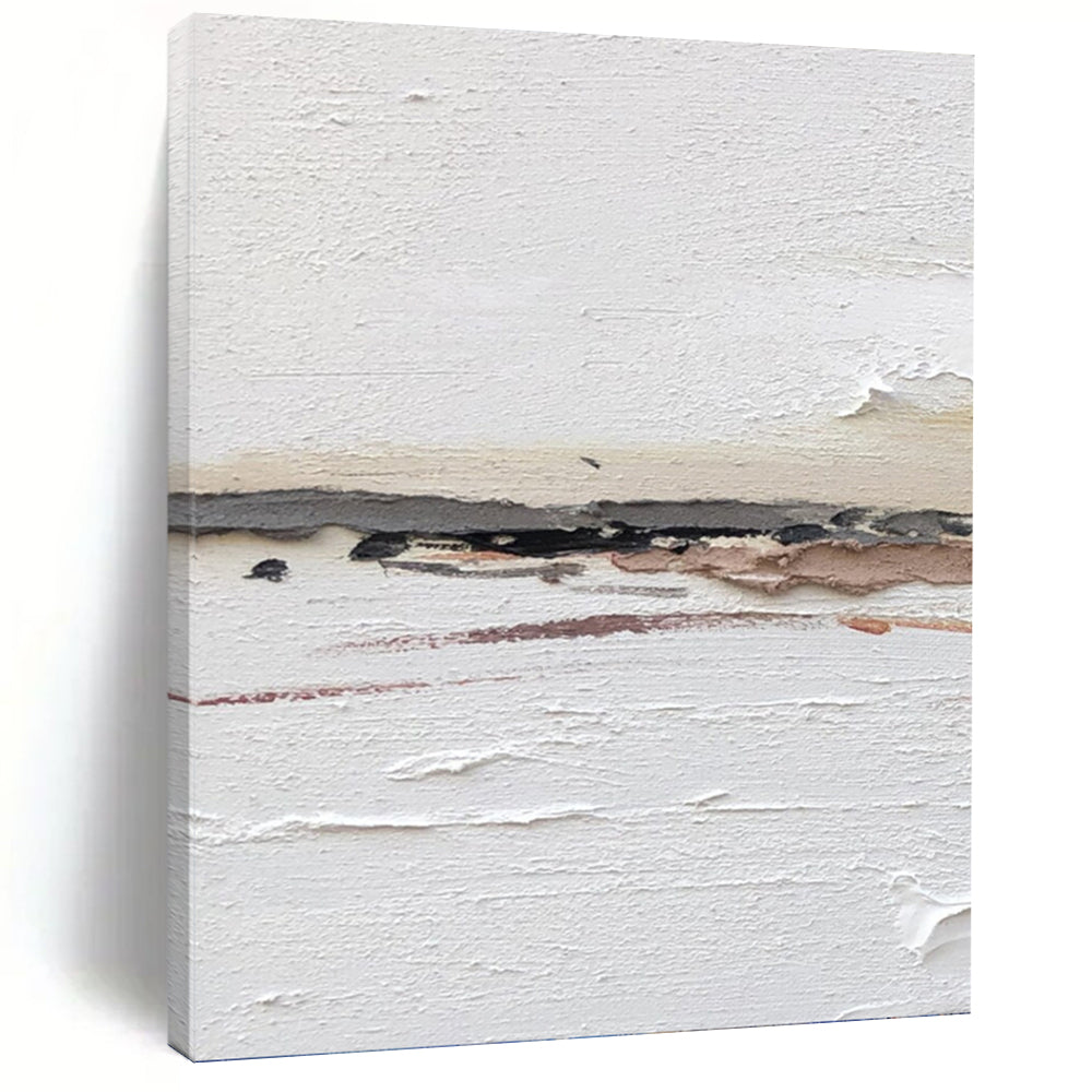 “Textured White Abstract” - Minimalist Layered Art on Canvas DKH1664