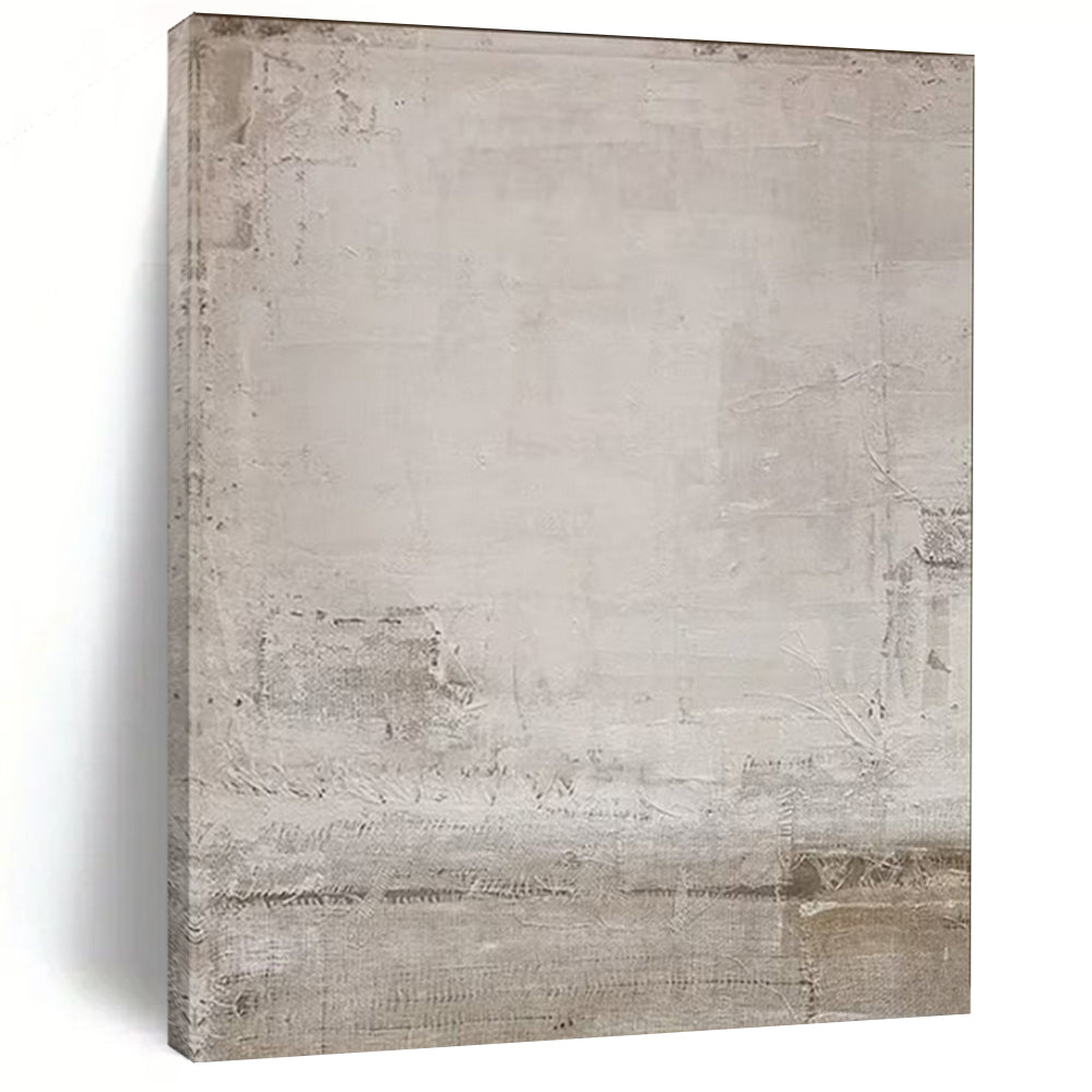 Light Neutral Textured Abstract with Details Art for Minimalist Bedroom & Calm Reading Nook LargeART0971