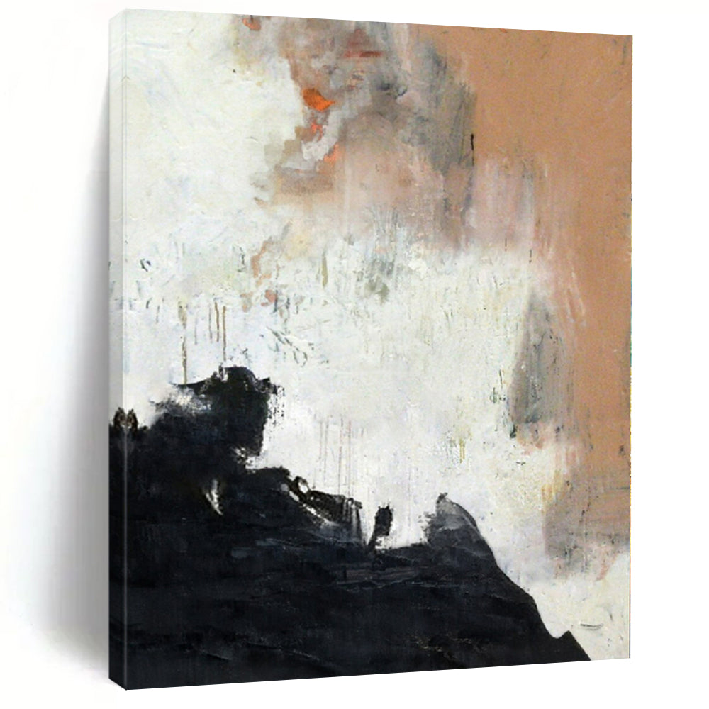 Abstract Landscape with Warm Accents Canvas Painting, Perfect for Bohemian Lounge & Art - Centric Dining Room LargeART1153