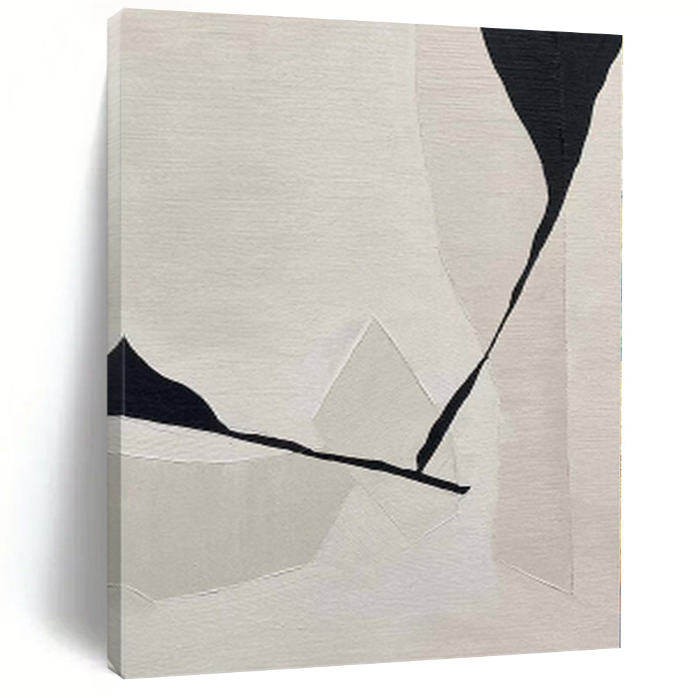 Large - Format Hand - painted Black & White Geometric Cut - out Acrylic Art for Modern Offices LargeART0147