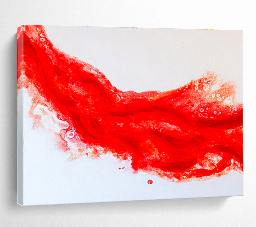 Bold Red Abstract Painting on Canvas DKH568