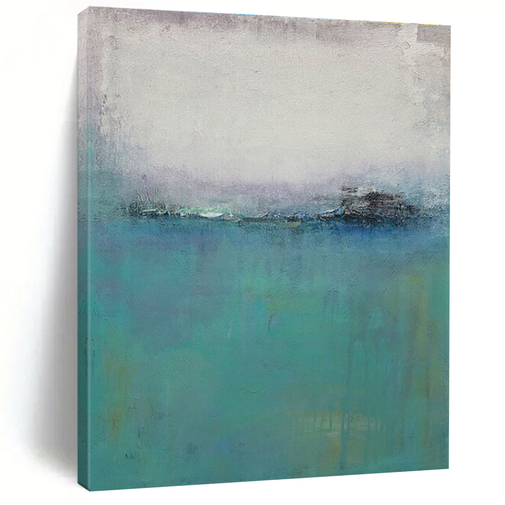 Muted Coastal Abstract Acrylic Art - Great for Scandinavian - inspired Bedroom & Relaxing Spa LargeART0636