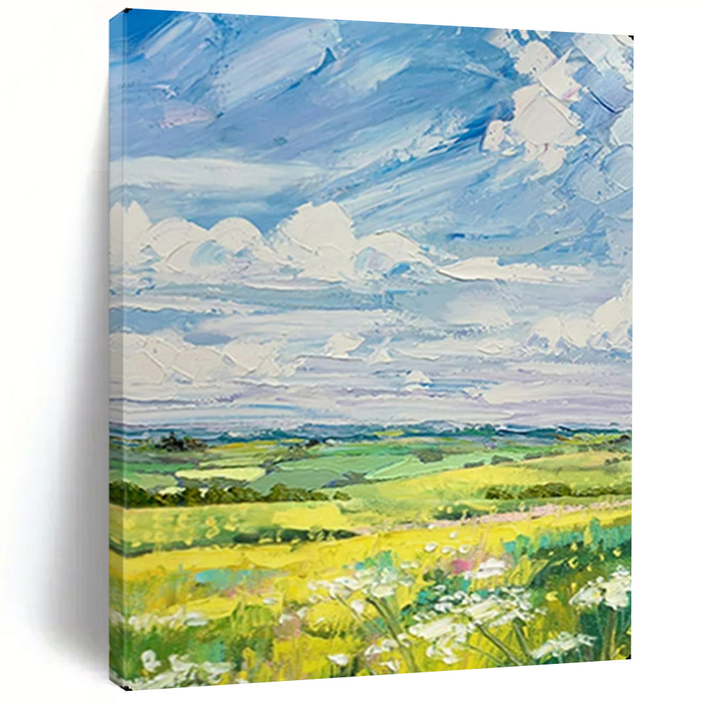 Colorful Impressionistic Landscape Painting, Ideal for Cheerful Living Room & Art - Filled Hallway LargeART2150