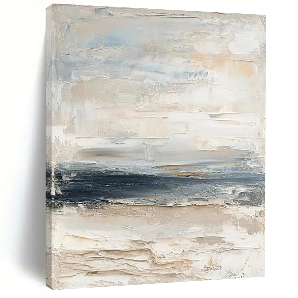 “Soft Horizon” Soft beige, gray, and blue, textured layers. DTP298