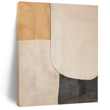 Load image into Gallery viewer, Oversized Beige - Gray Geometric Abstract Art for Modern Office &amp; Contemporary Hallway LargeART0453
