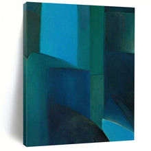 Load image into Gallery viewer, Geometric Abstract Art, Layered Blue Tones for Sophisticated Study &amp; Coastal - Themed Hallway LargeART2255
