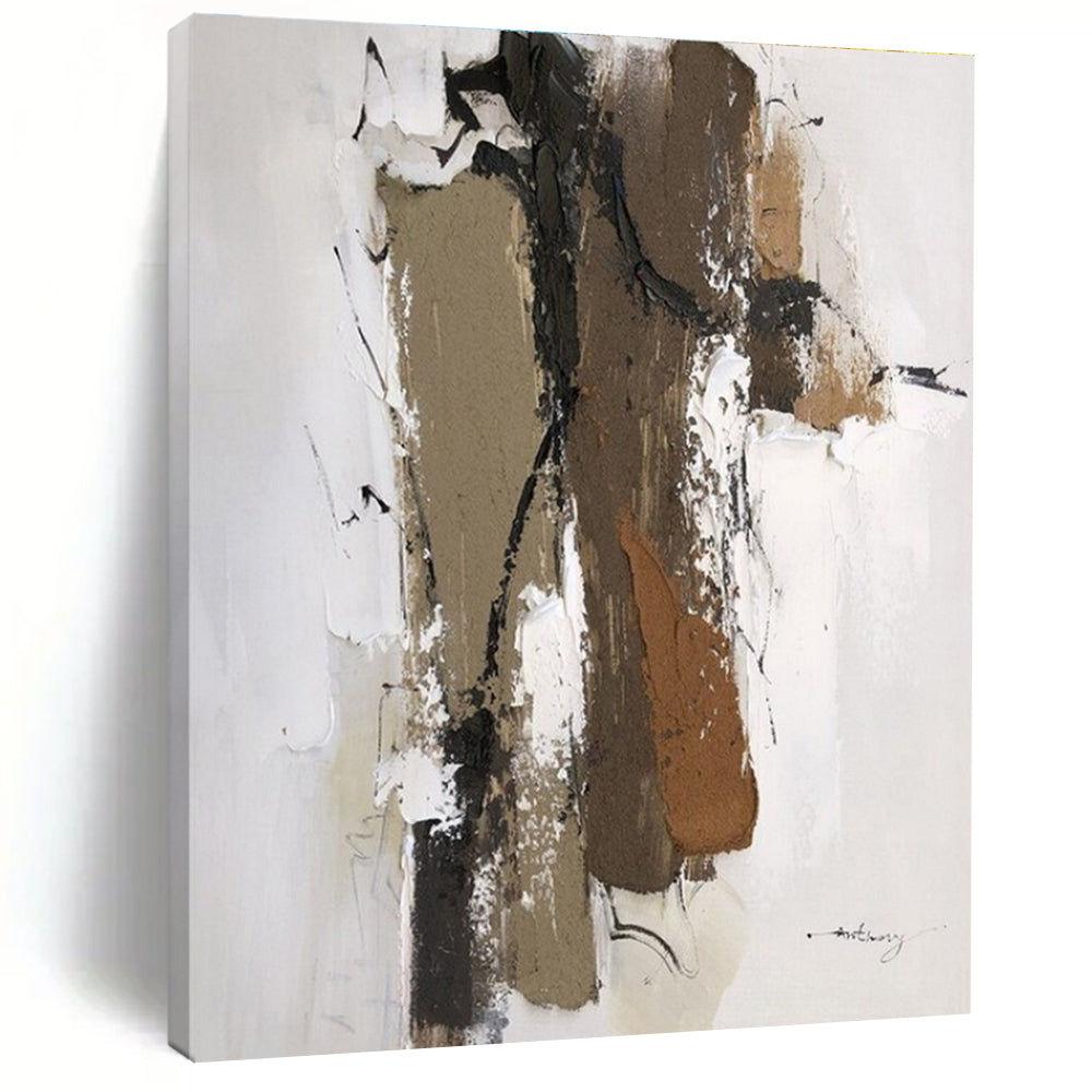 Large - Scale Earth - Toned Textured Abstract Painting - Ideal for Rustic Living Room & Art Gallery Display LargeART0794
