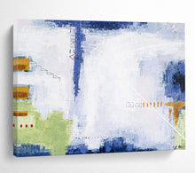 Load image into Gallery viewer, Abstract Painting on Canvas: Blue - Hued Urban Abstract with Textural Elements DKH573
