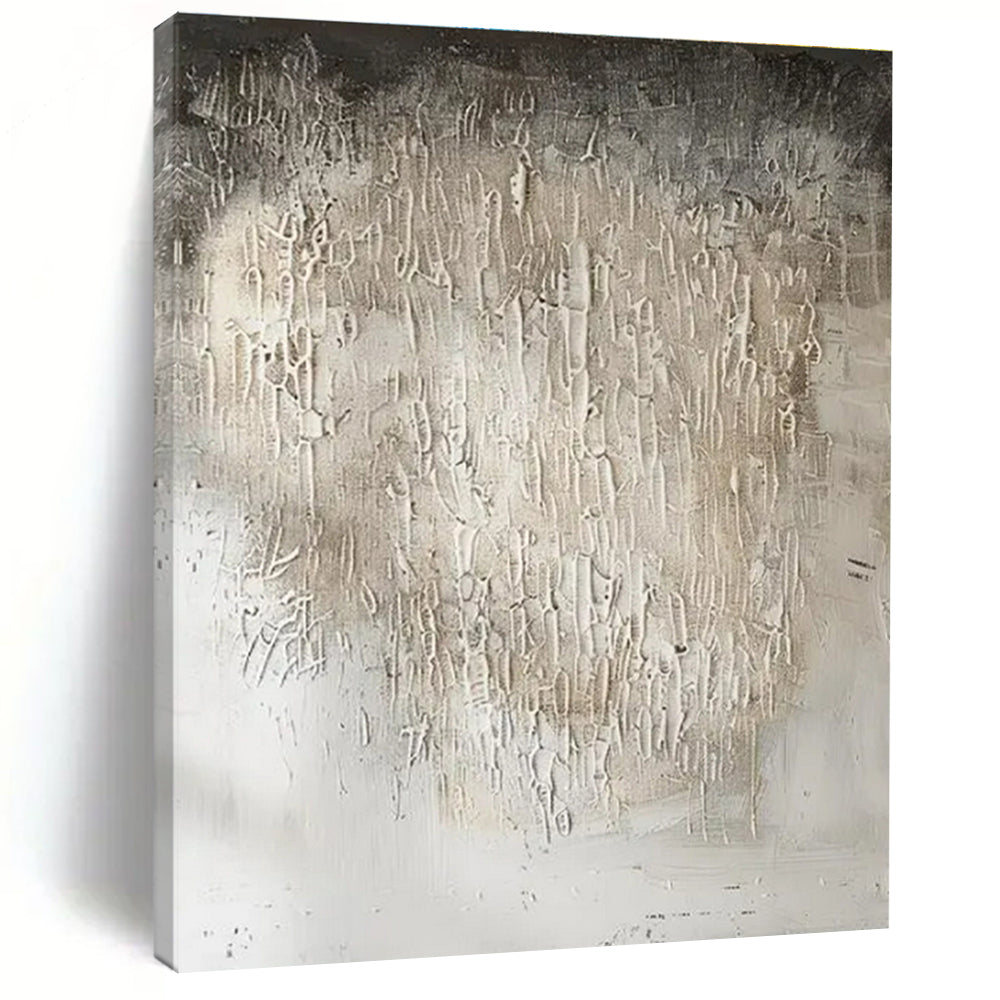 Beige Textured Abstraction Art for Minimalist Library & Art Gallery LargeART0867