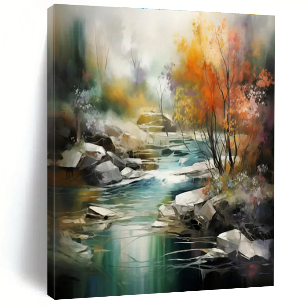 Vibrant River Landscape Art for Living Room & Spa Retreat LargeART0832