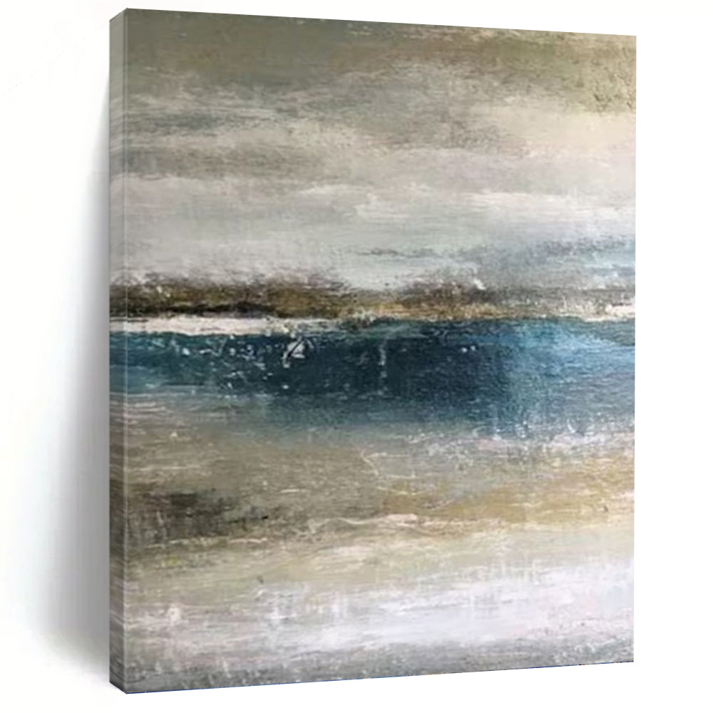 “Muted Coastal Tones” Abstract Seaside Painting on Canvas, Subtle Beach Art DKH945