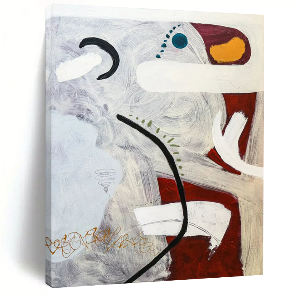 Dynamic Abstract with Curves & Dots - Ideal for Creative Office & Art Gallery Corner LargeART2380