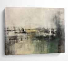 Load image into Gallery viewer, Hand - painted Gray and Green Abstract Landscape Acrylic Art for Calming Library Reading Nooks LargeART1722
