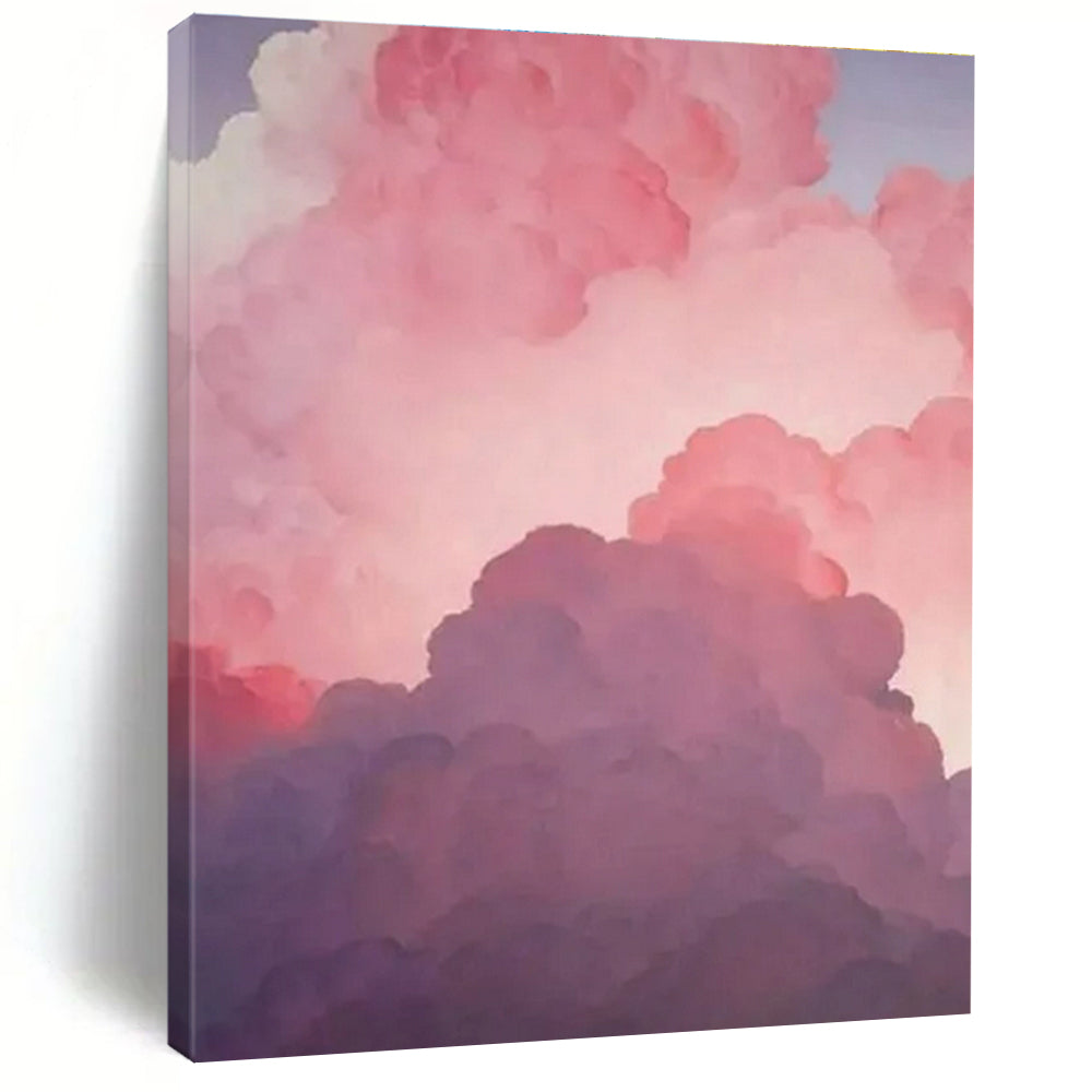 Pink & Purple Cloud Abstract Painting, Perfect for Dreamy Nursery & Relaxing Reading Nook LargeART1438