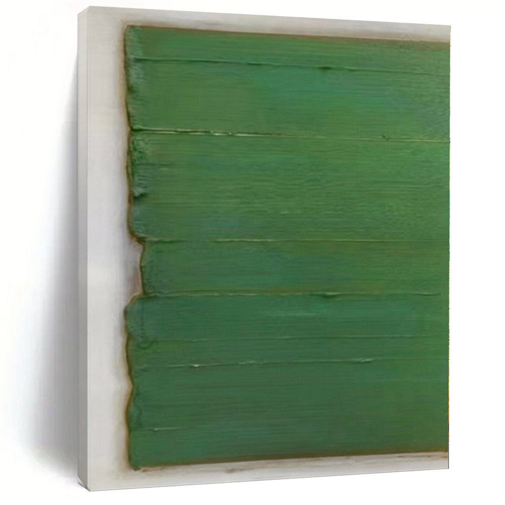 Large - Format Hand - painted Textured Green Simplicity Acrylic Art for Minimalist Entryways LargeART0210