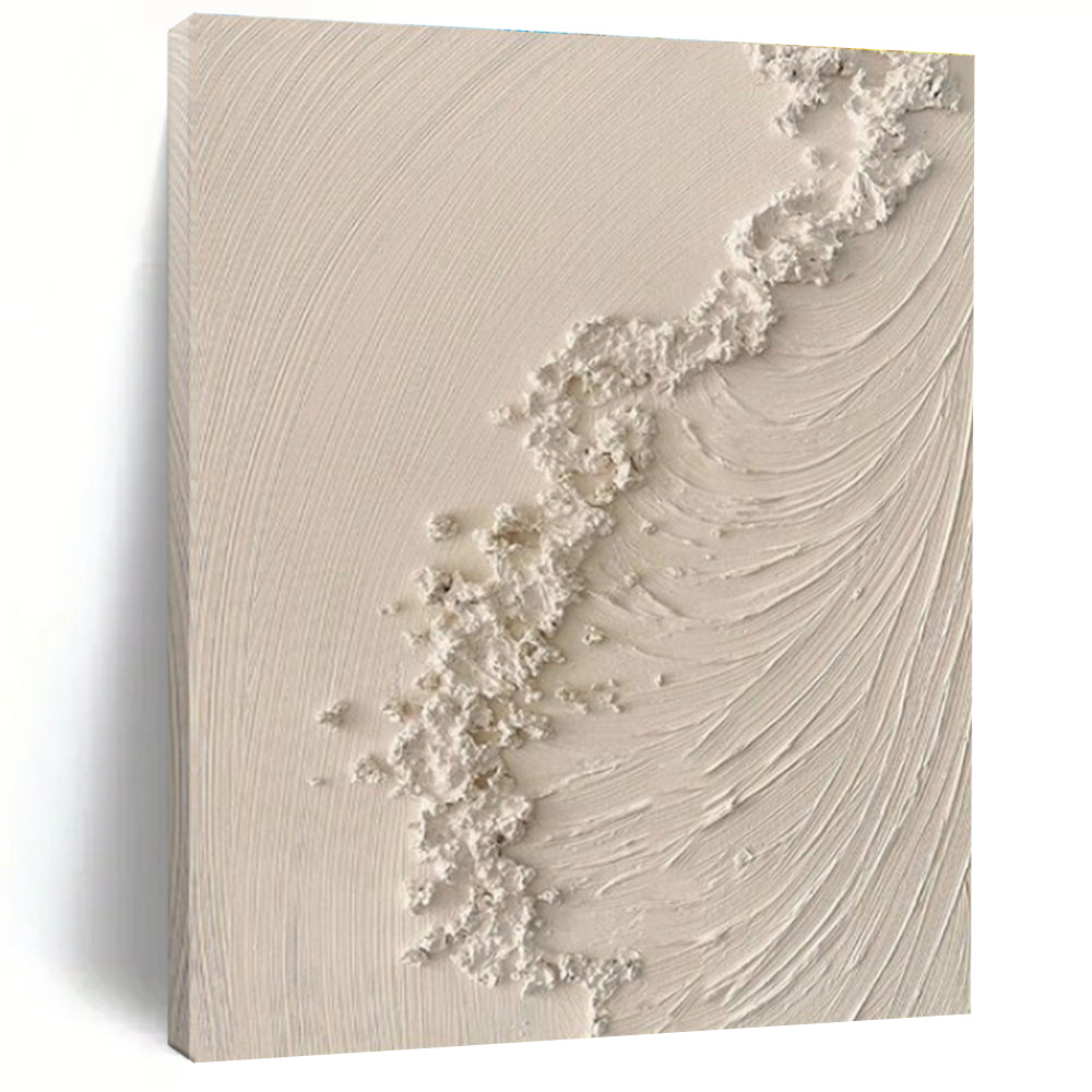 Textured White Abstract Art – Ideal for Minimalist Bedroom & Zen Meditation Space LargeART0681