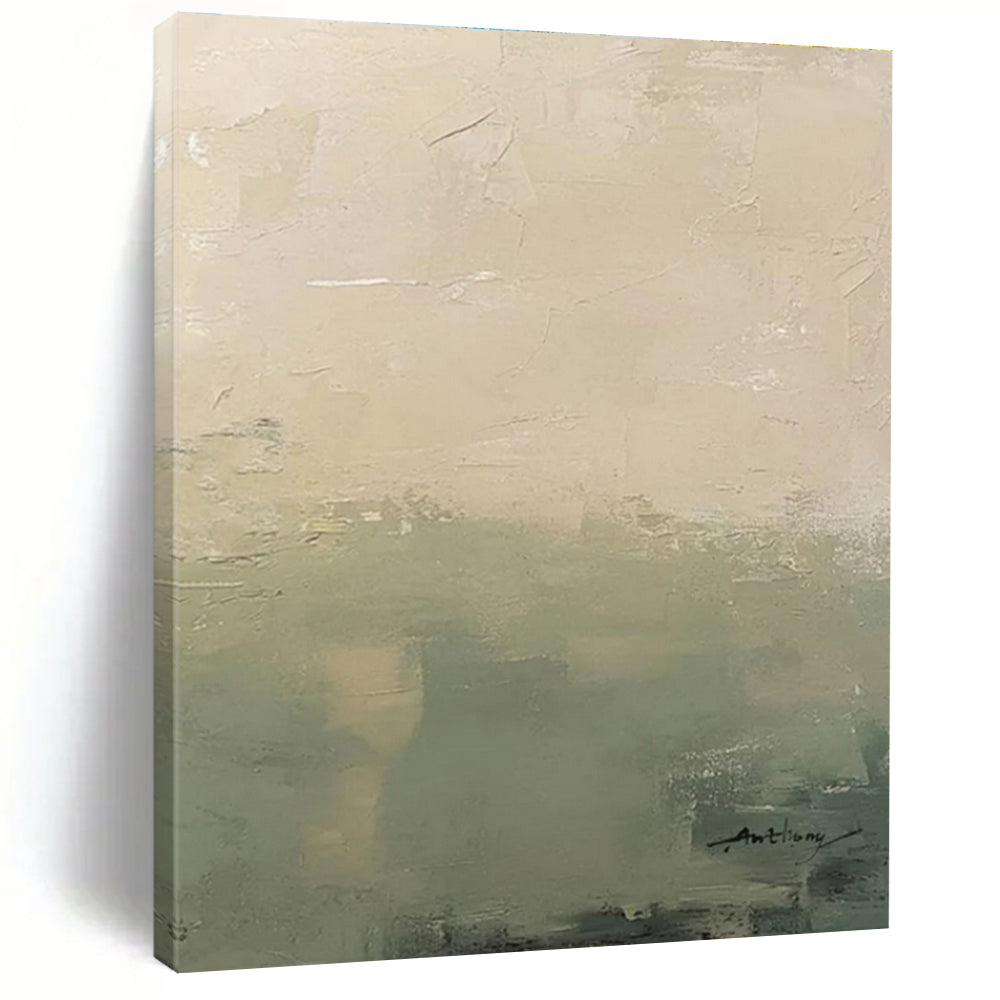 Muted Beige and Green Gradient Acrylic Art - Perfect for Nature - themed Bathroom & Calming Meditation Space LargeART0657