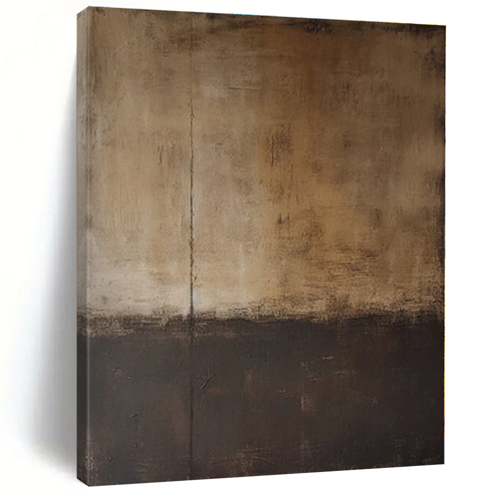 Brown - Black Divided Abstract Painting, Perfect for Sophisticated Hallway & Timeless Library LargeART1368