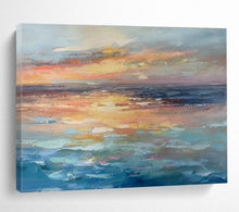 Load image into Gallery viewer, Dreamy Sunset Sea Abstract Painting for Coastal Cottage &amp; Relaxing Balcony DKH119
