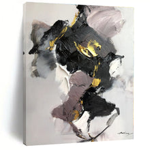 Load image into Gallery viewer, Large - Scale Black - Gold - Purple Abstract Art for Trendy Bedroom &amp; Artistic Lounge LargeART0511

