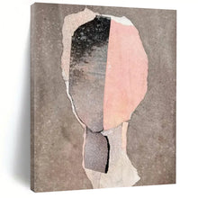 Load image into Gallery viewer, Mixed - Media Abstract Head Art, Muted - Toned Textured Collage for Modern Office &amp; Calming Waiting Room LargeART2226
