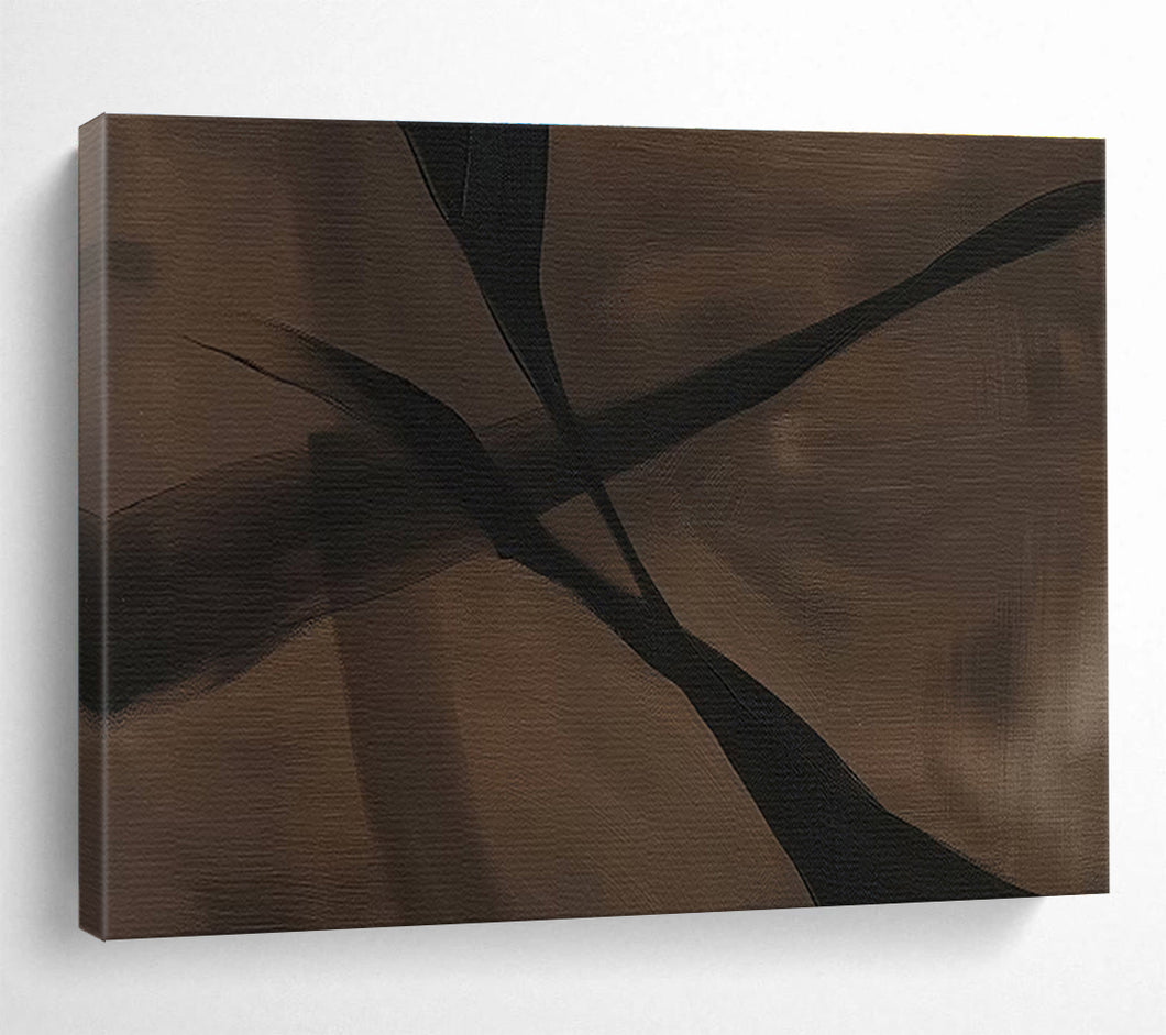 Brown and Black Abstract Shapes for Rustic Study & Earthy Living Room DKH143