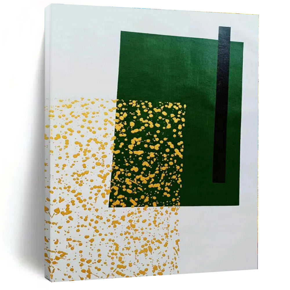 Green Gold Abstract Painting, Great for Luxury Living Room & Stylish Boutique LargeART1328