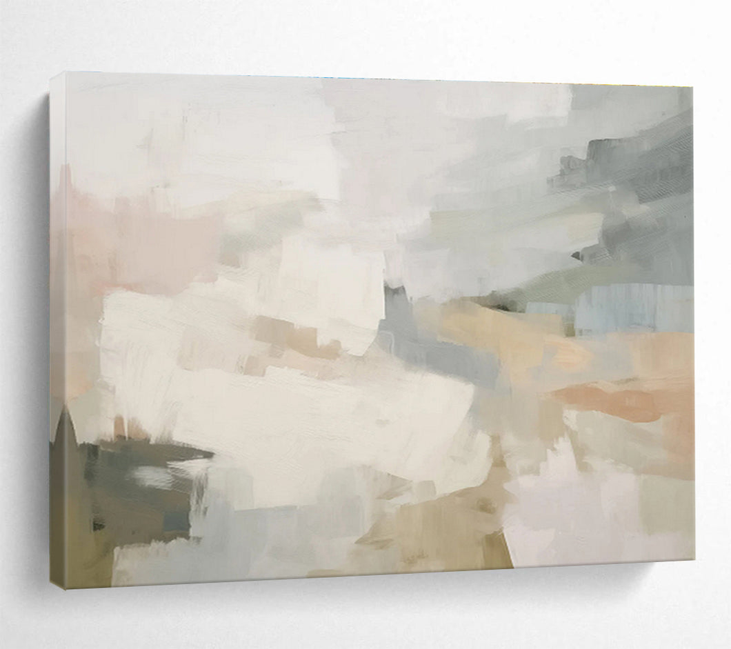 Soft - Toned Abstract Pastel Art - Ideal for Scandinavian Nursery & Calm Café DKH044