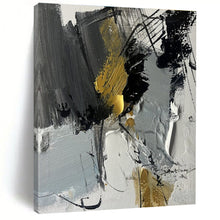 Load image into Gallery viewer, Large Gray - Black - Gold Fusion Art - Perfect for Modern Living Room &amp; Luxury Hotel Lobby LargeART0792
