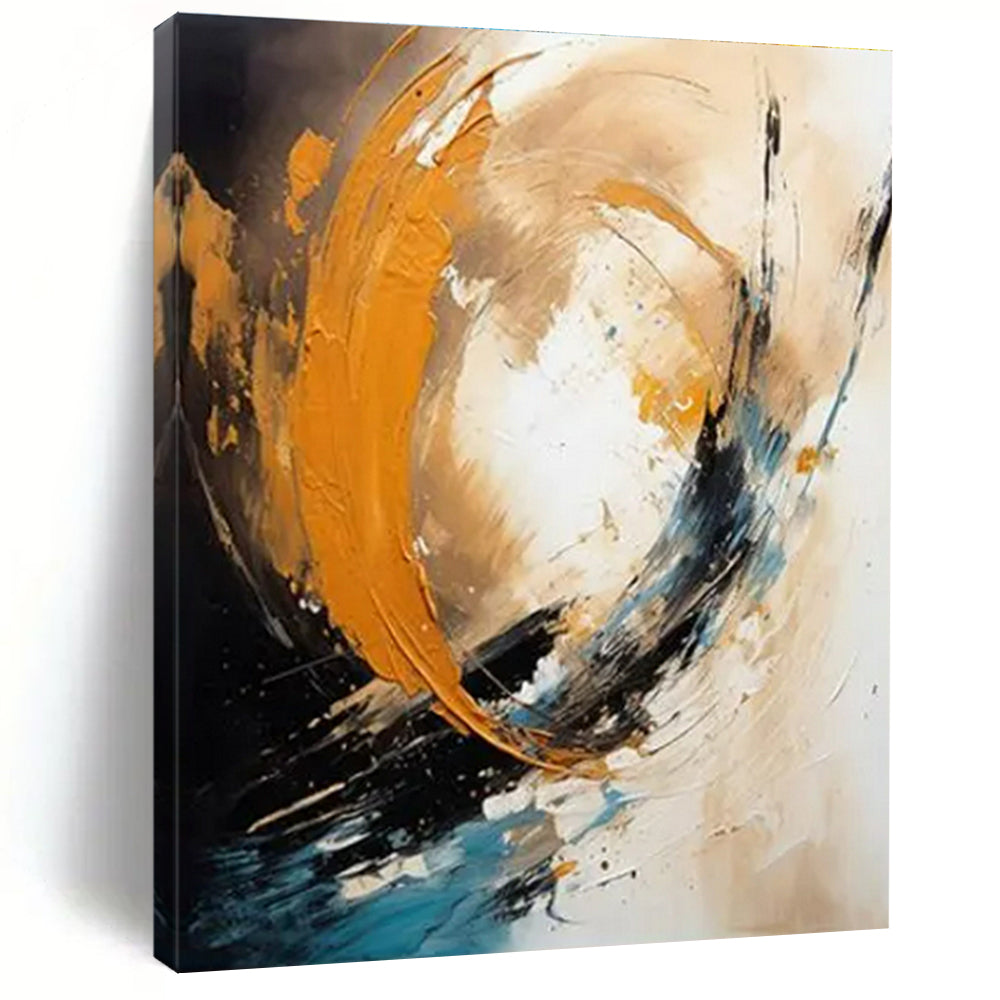 Orange - Blue Swirl Dynamics Art for Game Room & Modern Office LargeART0829