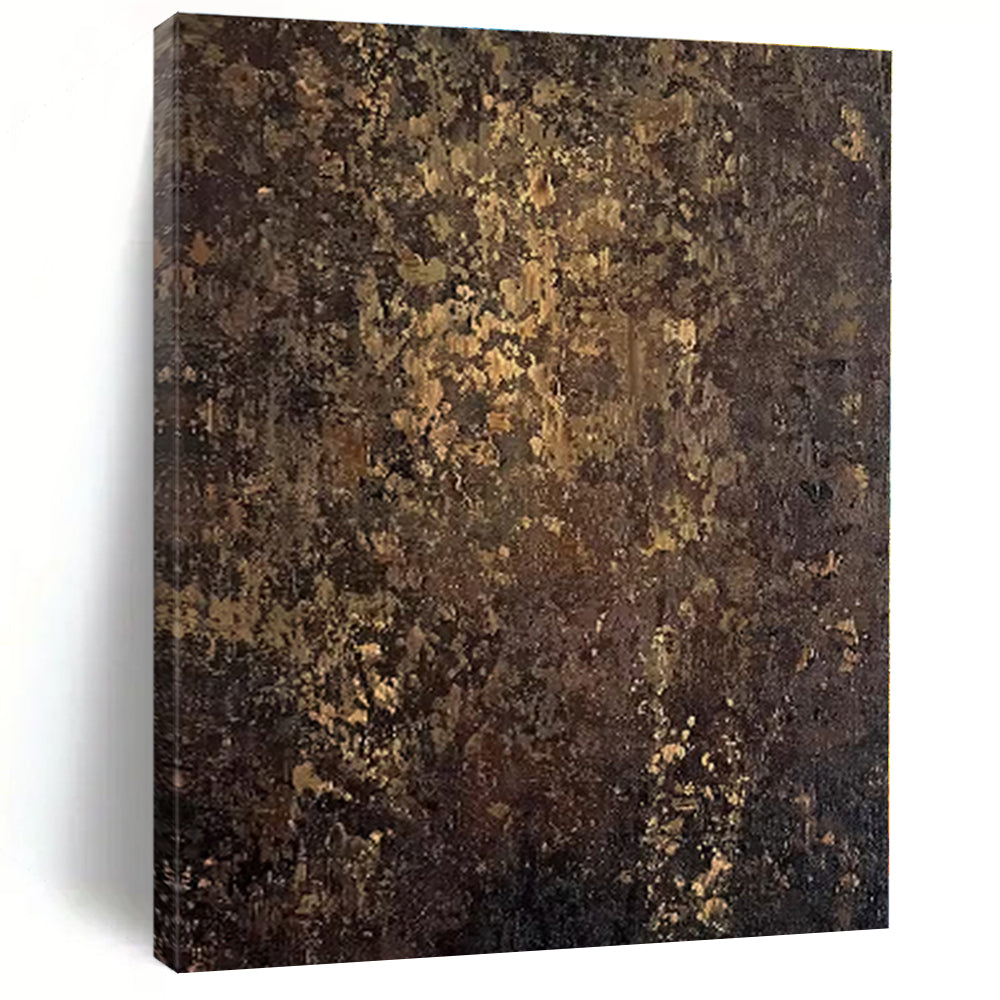 Large - Scale Dark Gold - Brown Textured Art for Rustic Home & Art Gallery LargeART0448