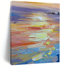 Load image into Gallery viewer, “Sunset Hues: Coastal Abstract” Abstract Painting on Canvas, Beach House Decor DKH1040
