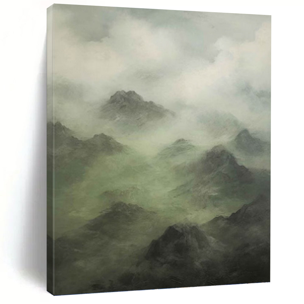 “Misty Mountain Landscape” - Atmospheric Abstract Art on Canvas DKH1480