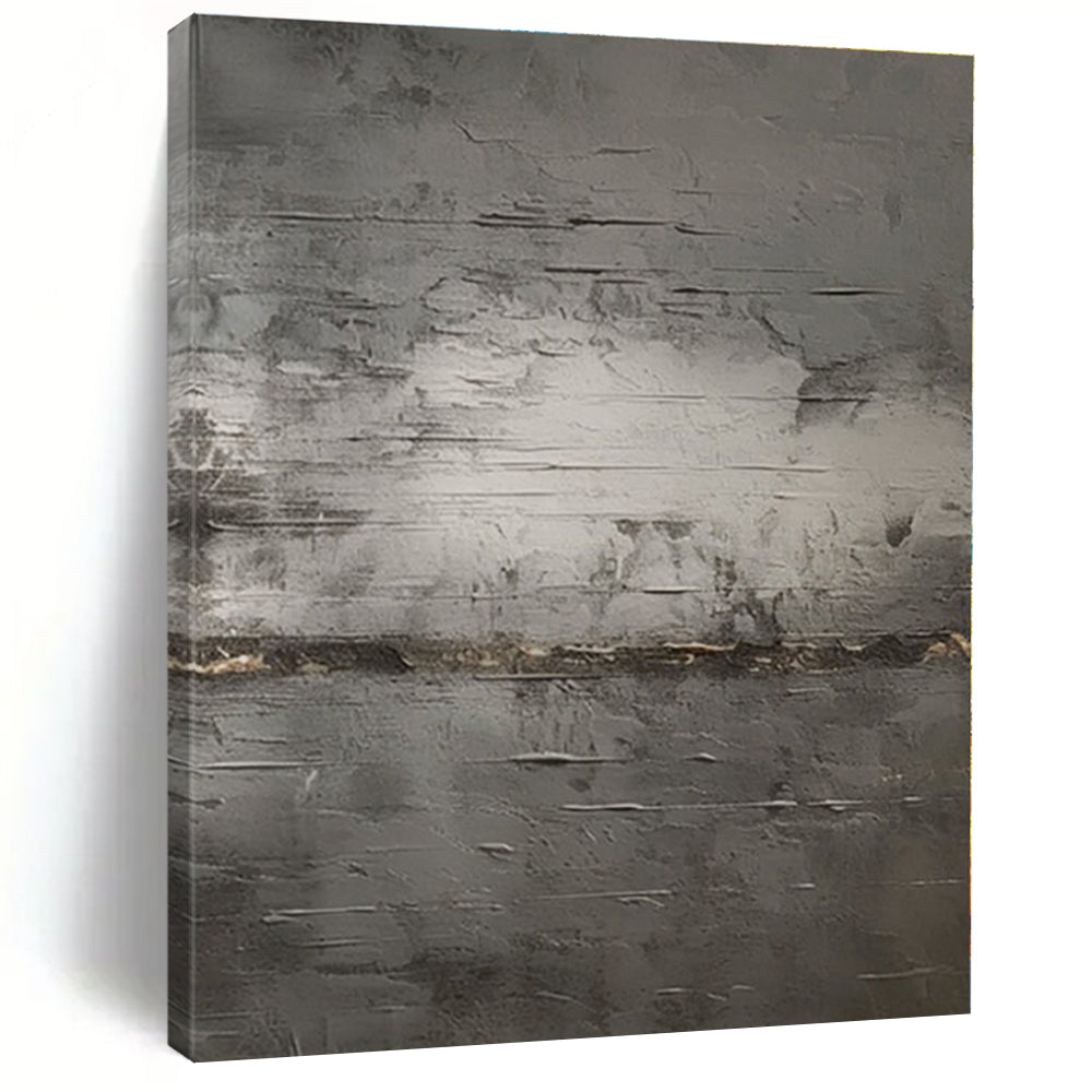 Gray Textured Abstract Painting, Perfect for Industrial - Style Loft & Calming Bedroom LargeART1365
