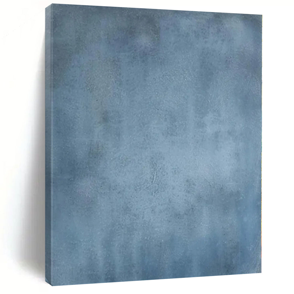 Large - Scale Hand - painted Blue Textured Monochrome Art for Serene Bedrooms LargeART0158