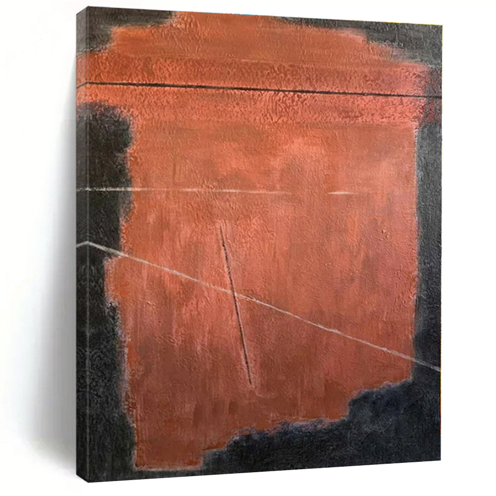 Red Black Abstract Canvas Painting, Suited for Dramatic Dining Room & Edgy Home Office LargeART1320