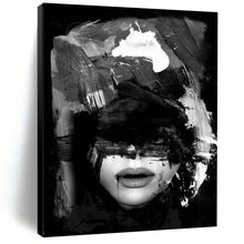 Load image into Gallery viewer, Abstract Face in Black &amp; White – Bold Mixed - Media Portrait DTP232
