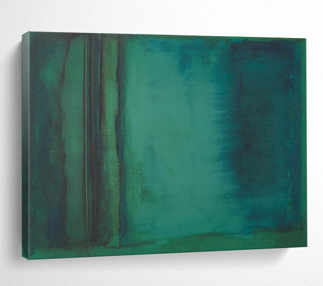 Gradient Teal Abstract Painting on Canvas - “Deep Calm” DKH615